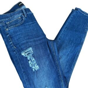 EXPRESS Jeans Women's Size 10R‎ Mid Rise Distressed Legging Blue Denim Jeans